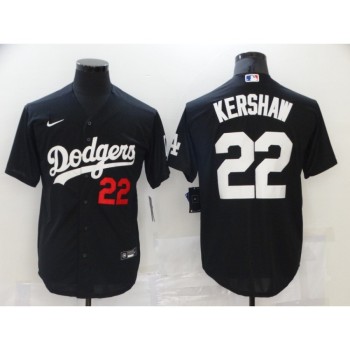 Men's Los Angeles Dodgers #22 Clayton Kershaw Black Cool Base Stitched Baseball Jersey Men's Los Angeles Dodgers #22 Clayton Kershaw Black Cool Base Stitched Baseball Jersey