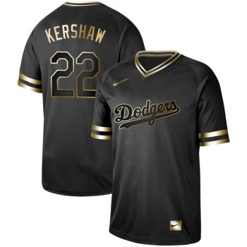 Men's Los Angeles Dodgers #22 Clayton Kershaw Black Gold Stitched MLB Jersey Men's Los Angeles Dodgers #22 Clayton Kershaw Black Gold Stitched MLB Jersey
