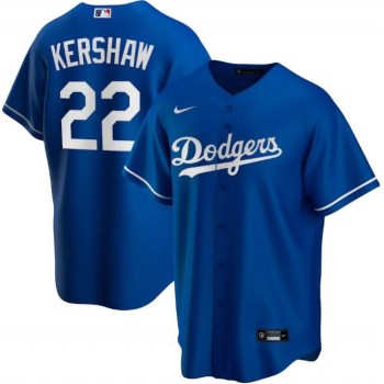Men's Los Angeles Dodgers #22 Clayton Kershaw Blue Cool Base Stitched Jersey Men's Los Angeles Dodgers #22 Clayton Kershaw Blue Cool Base Stitched Jersey