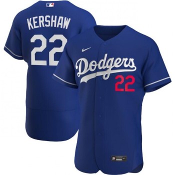 Men's Los Angeles Dodgers #22 Clayton Kershaw Blue Flex Base Stitched Jersey Men's Los Angeles Dodgers #22 Clayton Kershaw Blue Flex Base Stitched Jersey