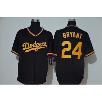 Men's Los Angeles Dodgers #24 Kobe Bryant Black Throwback Cool Base Stitched Jersey Men's Los Angeles Dodgers #24 Kobe Bryant Black Throwback Cool Base Stitched Jersey