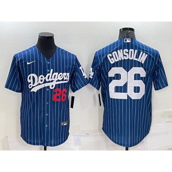 Men's Los Angeles Dodgers #26 Tony Gonsolin Navy Cool Base Stitched Baseball Jersey Men's Los Angeles Dodgers #26 Tony Gonsolin Navy Cool Base Stitched Baseball Jersey