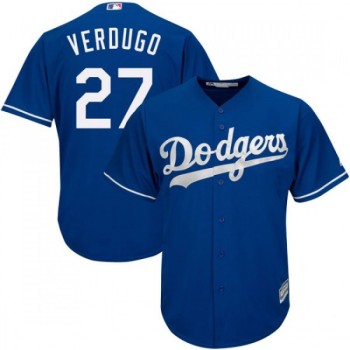 Men's Los Angeles Dodgers #27 Alex Verdugo Blue Cool Base Stitched MLB Jersey Men's Los Angeles Dodgers #27 Alex Verdugo Blue Cool Base Stitched MLB Jersey