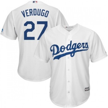 Men's Los Angeles Dodgers #27 Alex Verdugo White Cool Base Stitched MLB Jersey Men's Los Angeles Dodgers #27 Alex Verdugo White Cool Base Stitched MLB Jersey