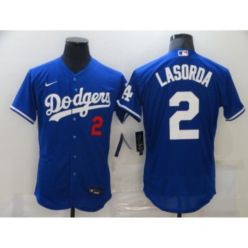 Men's Los Angeles Dodgers #2 Tommy Lasorda Blue Flex Base Sttiched Jersey Men's Los Angeles Dodgers #2 Tommy Lasorda Blue Flex Base Sttiched Jersey