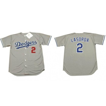 Men's Los Angeles Dodgers #2 Tommy Lasorda Grey Stitched MLB Jersey Men's Los Angeles Dodgers #2 Tommy Lasorda Grey Stitched MLB Jersey