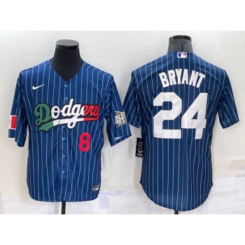 Men's Los Angeles Dodgers Front #8 Back #24 Kobe Bryant Navy Mexico World Series Cool Base Stitched Baseball Jersey Men's Los Angeles Dodgers Front #8 Back #24 Kobe Bryant Navy Mexico World Series Cool Base Stitched Baseball Jersey