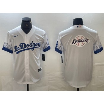 Men's Los Angeles Dodgers White Team Big Logo City Connect Cool Base Stitched Baseball Jersey Men's Los Angeles Dodgers White Team Big Logo City Connect Cool Base Stitched Baseball Jersey