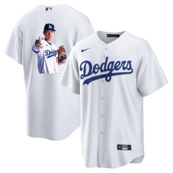 Men's Los Angeles Dodgers #17 Shohei Ohtani White Big Logo Cool Base Stitched Jersey Men's Los Angeles Dodgers #17 Shohei Ohtani White Big Logo Cool Base Stitched Jersey