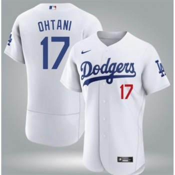Men's Los Angeles Dodgers #17 Shohei Ohtani White Flex Base Stitched Baseball Jersey Men's Los Angeles Dodgers #17 Shohei Ohtani White Flex Base Stitched Baseball Jersey