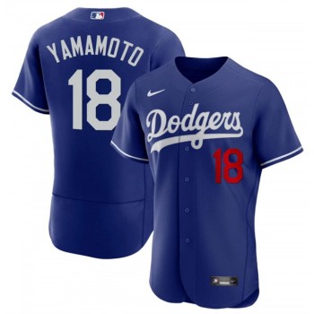 Men's Los Angeles Dodgers #18 Yoshinobu Yamamoto Royal 2023 Flex Base Stitched Baseball Jersey Men's Los Angeles Dodgers #18 Yoshinobu Yamamoto Royal 2023 Flex Base Stitched Baseball Jersey