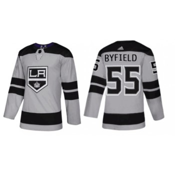Men's Los Angeles Kings #55 Quinton Byfield Gray Alternate Stitched Jersey Men's Los Angeles Kings #55 Quinton Byfield Gray Alternate Stitched Jersey
