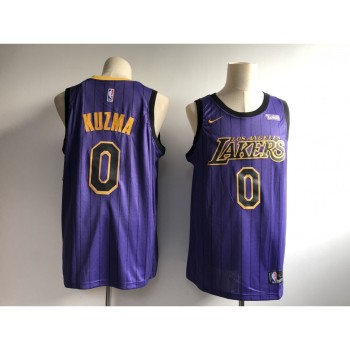 Men's Los Angeles Lakers #0 Kyle Kuzma Purple 2018/19 City Edition Swingman Stitched NBA Jersey Men's Los Angeles Lakers #0 Kyle Kuzma Purple 2018/19 City Edition Swingman Stitched NBA Jersey