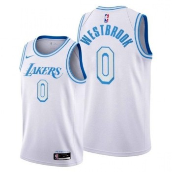 Men's Los Angeles Lakers #0 Russell Westbrook White City Edition Stitched Basketball Jersey Men's Los Angeles Lakers #0 Russell Westbrook White City Edition Stitched Basketball Jersey