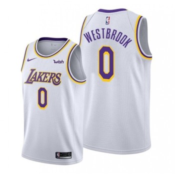 Men's Los Angeles Lakers #0 Russell Westbrook White Stitched Basketball Jersey Men's Los Angeles Lakers #0 Russell Westbrook White Stitched Basketball Jersey