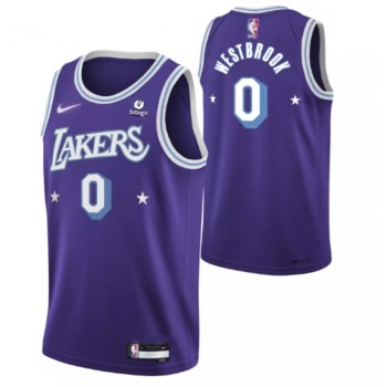 Men's Los Angeles Lakers #0 Russell Westbrook  Men's Los Angeles Lakers #0 Russell Westbrook