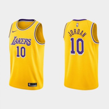 Men's Los Angeles Lakers #10 Deandre Jordan Yellow Stitched Jersey Men's Los Angeles Lakers #10 Deandre Jordan Yellow Stitched Jersey