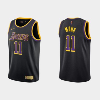 Men's Los Angeles Lakers #11 Malik Monk Black Stitched Jersey Men's Los Angeles Lakers #11 Malik Monk Black Stitched Jersey