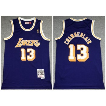 Men's Los Angeles Lakers #13 Wilt Chamberlain Purple Throwback Stitched Jersey Men's Los Angeles Lakers #13 Wilt Chamberlain Purple Throwback Stitched Jersey