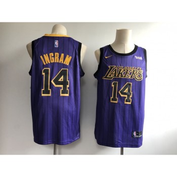 Men's Los Angeles Lakers #14 Brandon Ingram Purple 2018/19 City Edition Swingman Stitched NBA Jersey Men's Los Angeles Lakers #14 Brandon Ingram Purple 2018/19 City Edition Swingman Stitched NBA Jersey