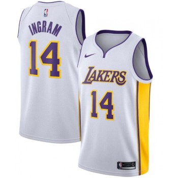 Men's Los Angeles Lakers #14 Brandon Ingram White Association Edition Stitched Jersey Men's Los Angeles Lakers #14 Brandon Ingram White Association Edition Stitched Jersey