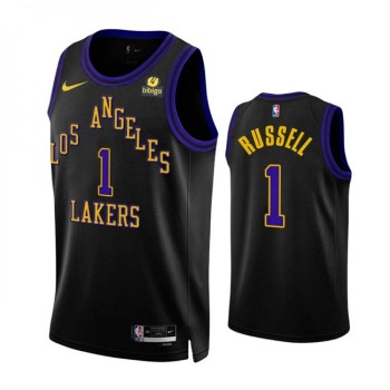 Men's Los Angeles Lakers #1 D'Angelo Russell Black 2023/24 City Edition Stitched Basketball Jersey Men's Los Angeles Lakers #1 D'Angelo Russell Black 2023/24 City Edition Stitched Basketball Jersey