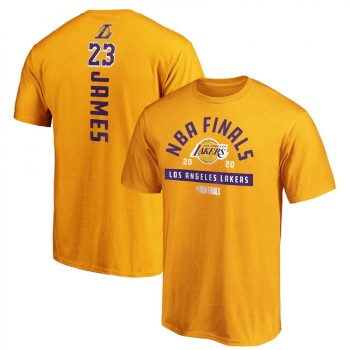 Men's Los Angeles Lakers 2020 Gold Finals Bound Name & Number T-Shirt Men's Los Angeles Lakers 2020 Gold Finals Bound Name & Number T-Shirt