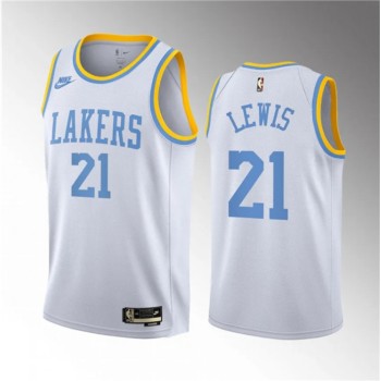 Men's Los Angeles Lakers #21 Maxwell Lewis White 2023 Draft Association Edition Stitched Basketball Jersey Men's Los Angeles Lakers #21 Maxwell Lewis White 2023 Draft Association Edition Stitched Basketball Jersey