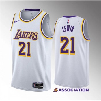 Men's Los Angeles Lakers #21 Maxwell Lewis White 2023 Draft Association Edition Stitched Basketball Jersey Men's Los Angeles Lakers #21 Maxwell Lewis White 2023 Draft Association Edition Stitched Basketball Jersey
