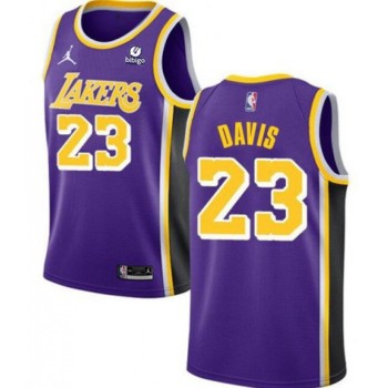 Men's Los Angeles Lakers #23 Anthony Davis Purple Stitched NBA Jersey Men's Los Angeles Lakers #23 Anthony Davis Purple Stitched NBA Jersey