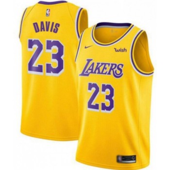 Men's Los Angeles Lakers #23 Anthony Davis Yellow Stitched NBA Jersey Men's Los Angeles Lakers #23 Anthony Davis Yellow Stitched NBA Jersey
