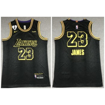 Men's Los Angeles Lakers #23 LeBron James 2020Black City Edition With GiGi Patch Stitched Jersey Men's Los Angeles Lakers #23 LeBron James 2020Black City Edition With GiGi Patch Stitched Jersey