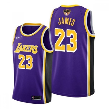 Men's Los Angeles Lakers #23 LeBron James 2020 Purple Finals Bound Statement Edition Stitched Jersey Men's Los Angeles Lakers #23 LeBron James 2020 Purple Finals Bound Statement Edition Stitched Jersey