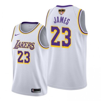 Men's Los Angeles Lakers #23 LeBron James 2020 White Finals Bound Association Edition Stitched Jersey Men's Los Angeles Lakers #23 LeBron James 2020 White Finals Bound Association Edition Stitched Jersey