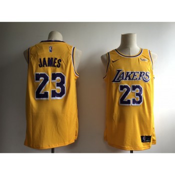 Men's Los Angeles Lakers #23 LeBron James Gold 2018/19 Icon Edition Swingman Stitched NBA Jersey Men's Los Angeles Lakers #23 LeBron James Gold 2018/19 Icon Edition Swingman Stitched NBA Jersey