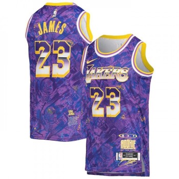 Men's Los Angeles Lakers #23 LeBron James Purple Select Series MVP Swingman Stitched NBA Jersey Men's Los Angeles Lakers #23 LeBron James Purple Select Series MVP Swingman Stitched NBA Jersey