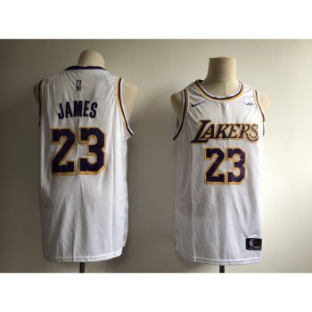 Men's Los Angeles Lakers #23 LeBron James White 2018/19 Association Edition Swingman Stitched NBA Jersey Men's Los Angeles Lakers #23 LeBron James White 2018/19 Association Edition Swingman Stitched NBA Jersey