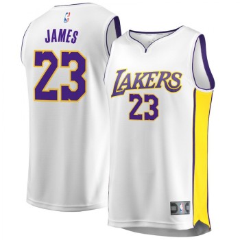 Men's Los Angeles Lakers #23 LeBron James White Stitched NBA Jersey Men's Los Angeles Lakers #23 LeBron James White Stitched NBA Jersey