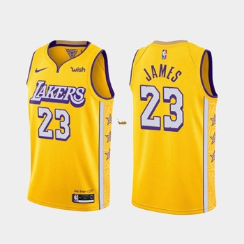 Men's Los Angeles Lakers #23 LeBron James Yellow Stitched NBA Jersey Men's Los Angeles Lakers #23 LeBron James Yellow Stitched NBA Jersey