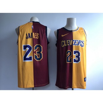Men's Los Angeles Lakers #23 Lebron James Wine/Gold Fashion Swingman Stitched NBA Jersey Men's Los Angeles Lakers #23 Lebron James Wine/Gold Fashion Swingman Stitched NBA Jersey