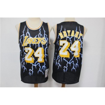 Men's Los Angeles Lakers #24 Kobe Bryant Black Hardwood Classics Lightning Limited Edition Stitched Jersey Men's Los Angeles Lakers #24 Kobe Bryant Black Hardwood Classics Lightning Limited Edition Stitched Jersey