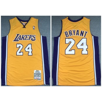 Men's Los Angeles Lakers #24 Kobe Bryant Gold 2006-2007 Throwback Stitched Jersey Men's Los Angeles Lakers #24 Kobe Bryant Gold 2006-2007 Throwback Stitched Jersey