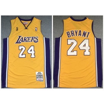 Men's Los Angeles Lakers #24 Kobe Bryant Gold NBA Final 2008-2009 Throwback Stitched Jersey Men's Los Angeles Lakers #24 Kobe Bryant Gold NBA Final 2008-2009 Throwback Stitched Jersey