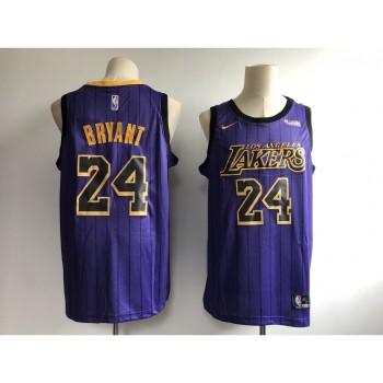 Men's Los Angeles Lakers #24 Kobe Bryant Purple 2018/19 City Edition Swingman Stitched NBA Jersey Men's Los Angeles Lakers #24 Kobe Bryant Purple 2018/19 City Edition Swingman Stitched NBA Jersey
