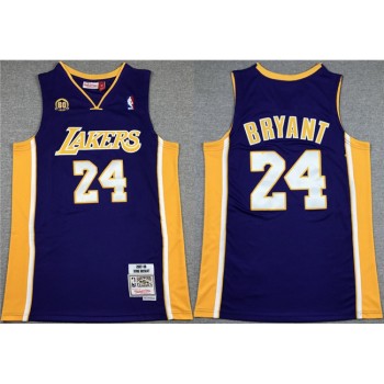 Men's Los Angeles Lakers #24 Kobe Bryant Purple 60th Anniversary Throwback basketball Jersey Men's Los Angeles Lakers #24 Kobe Bryant Purple 60th Anniversary Throwback basketball Jersey