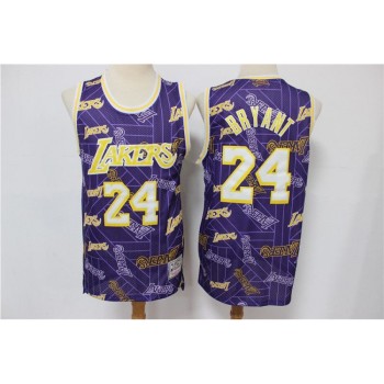 Men's Los Angeles Lakers #24 Kobe Bryant Purple Tear Up Pack Hardwood Classics Swingman Stitched Jersey Men's Los Angeles Lakers #24 Kobe Bryant Purple Tear Up Pack Hardwood Classics Swingman Stitched Jersey