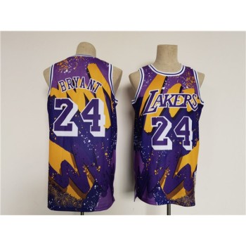 Men's Los Angeles Lakers #24 Kobe Bryant Purple Throwback basketball Jersey Men's Los Angeles Lakers #24 Kobe Bryant Purple Throwback basketball Jersey