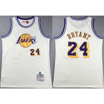 Men's Los Angeles Lakers #24 Kobe Bryant White Throwback basketball Jersey Men's Los Angeles Lakers #24 Kobe Bryant White Throwback basketball Jersey
