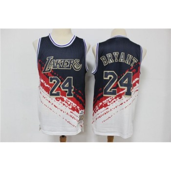 Men's Los Angeles Lakers #24 Kobe Bryant White and Navy Stitched NBA Jersey Men's Los Angeles Lakers #24 Kobe Bryant White and Navy Stitched NBA Jersey