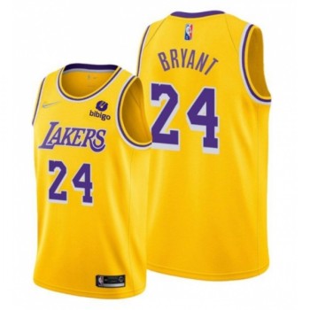 Men's Los Angeles Lakers #24 Kobe Bryant Yellow 75th Anniversary Stitched Jersey Men's Los Angeles Lakers #24 Kobe Bryant Yellow 75th Anniversary Stitched Jersey